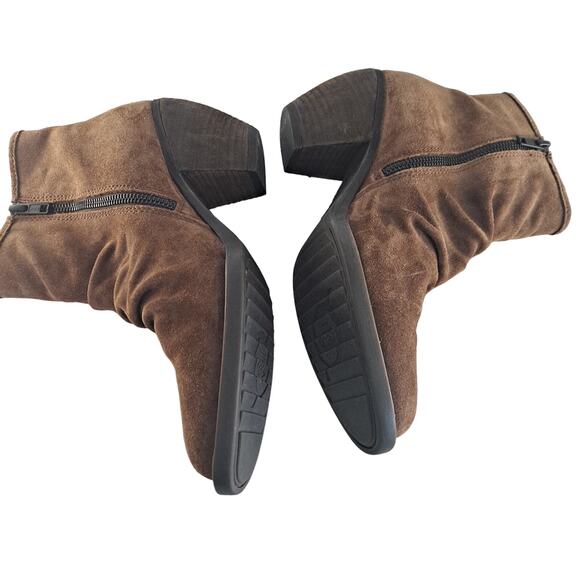 Western Slouchy Suede Cowboy Ankle Boots Born Sz 8 Brown Retro Rugged Distressed - Picture 3 of 8